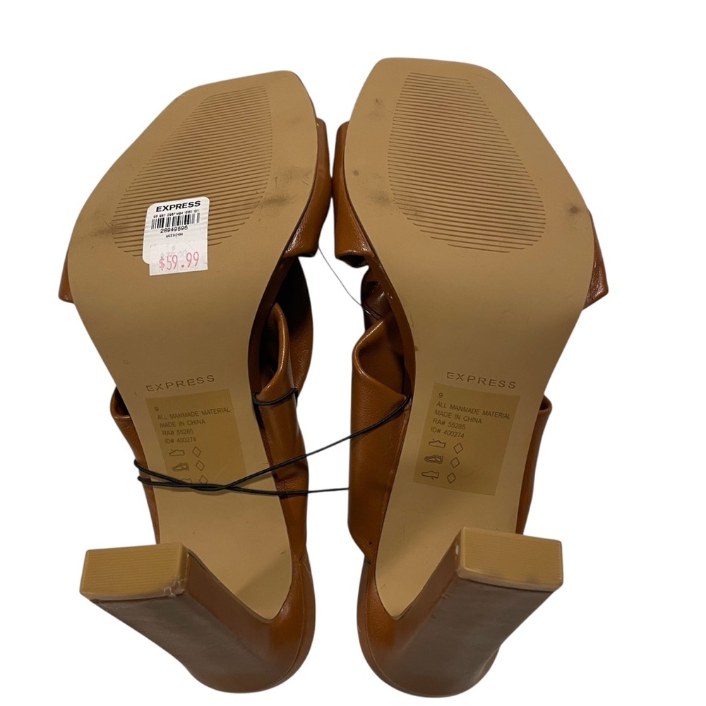 Express Women's Tan Knotted Heel Sandals Size 9 - Picture 2 of 4